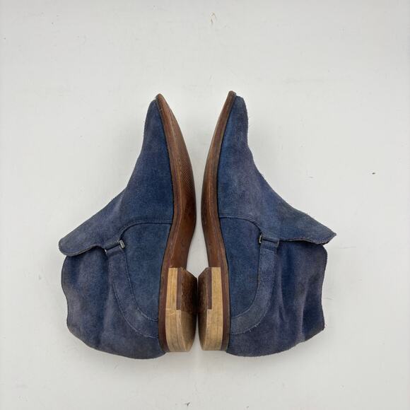 Free People Summit Blue Suede Ankle Boots Women's 38 US 8 Indie Boho - Picture 6 of 11